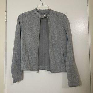 GAP Moto gray scuba full zip jacket size XS